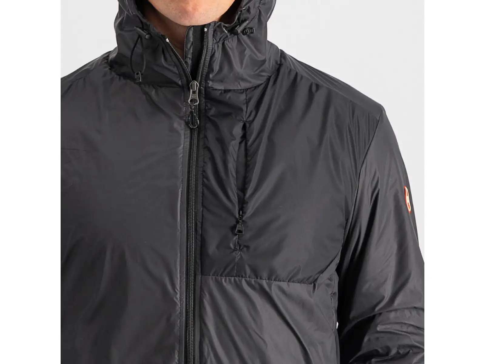Castelli Riscalda Puffy men's jacket dark gray/electric lime