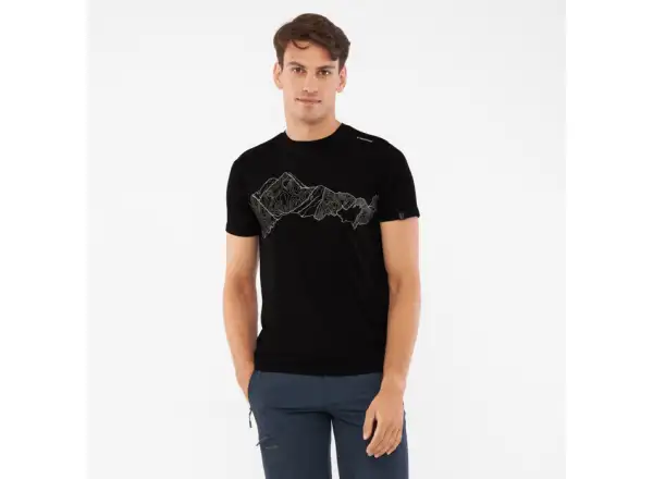 Viking Lenta Bamboo men's T-shirt short sleeve Black/Grey