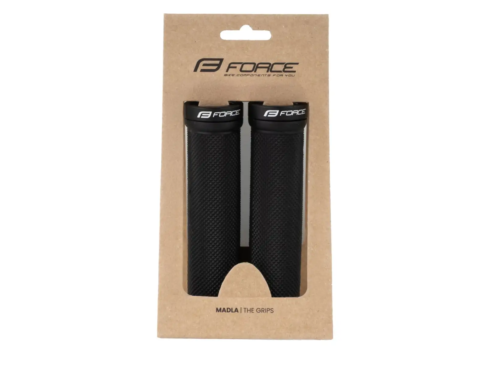 Force rubber grips black secured 128mm