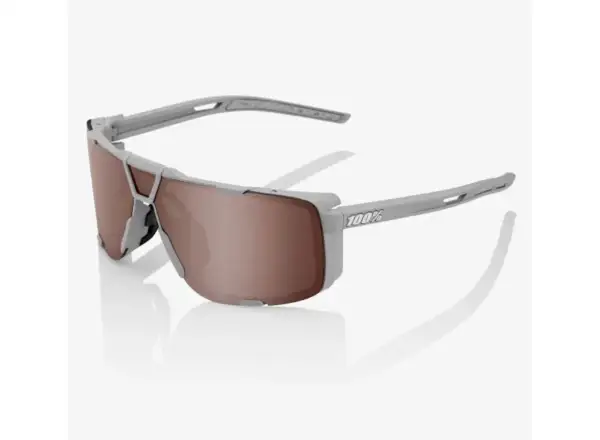 100% Eastcraft Glasses Soft Tact Cool Grey/HiPER Crimson Silver Mirror Lens
