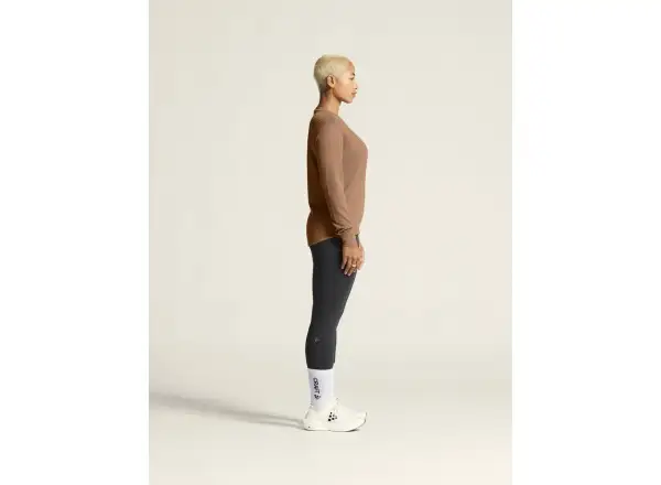 Craft Wool Waffle women's shirt long sleeve brown