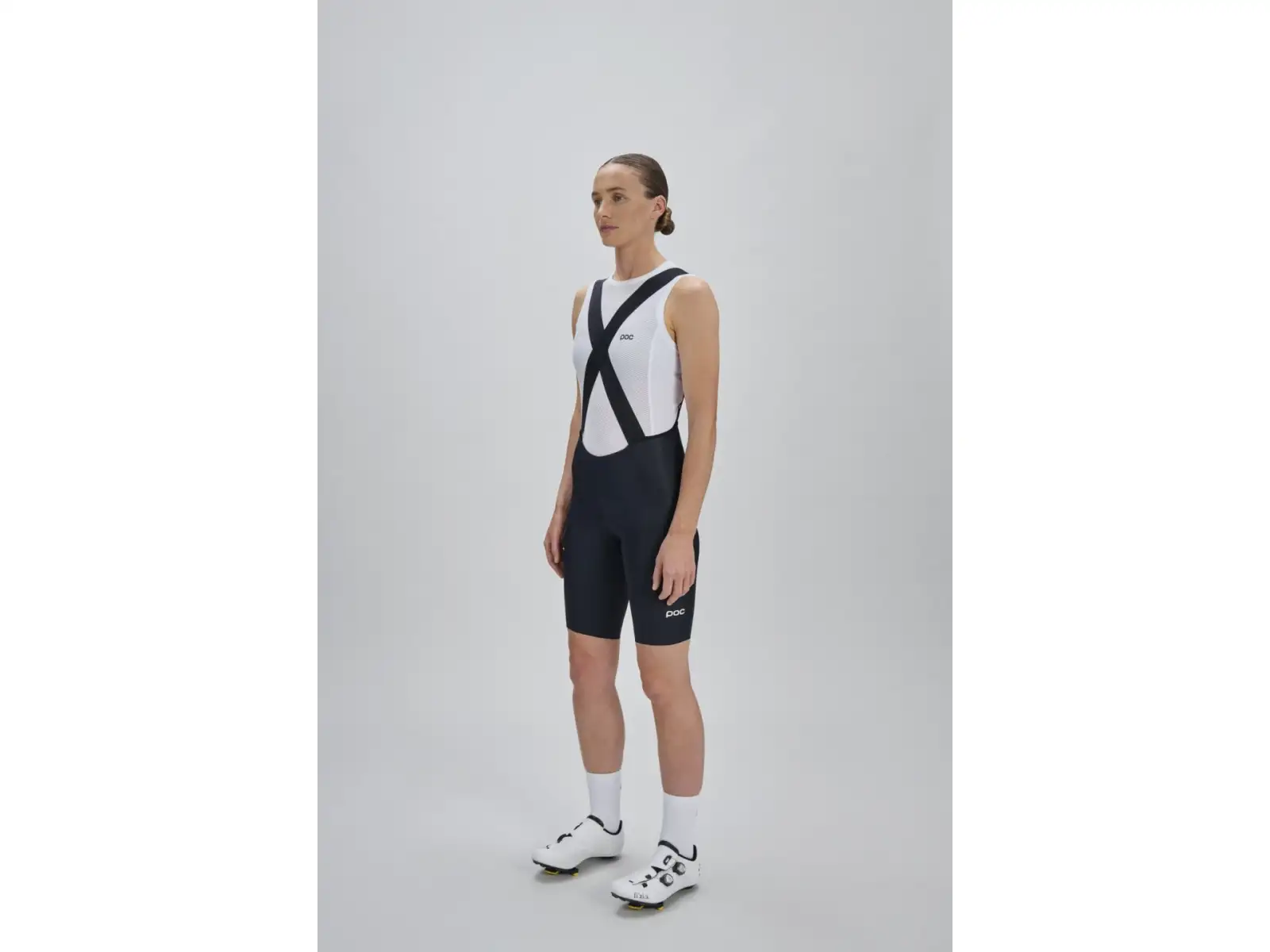 POC Raceday women's cycling shorts with pad and bib Uranium Black