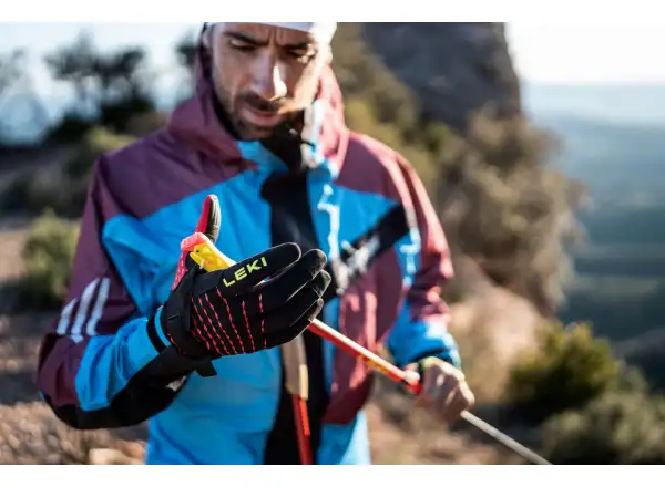 Leki Ultra Trail Storm Shark running gloves Black/Red/Neon Yellow
