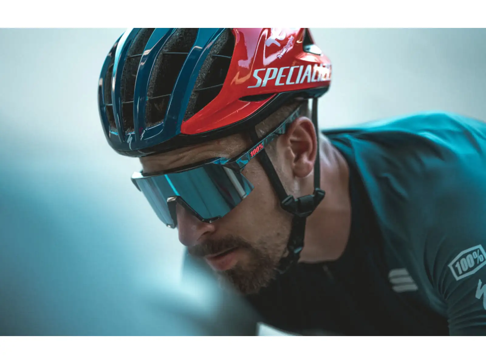 100% S3 HiPER Cycling Glasses Black Holographic/Blue Multilayer Mirror Lens