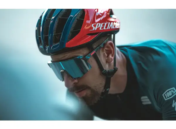 100% S3 HiPER Cycling Glasses Black Holographic/Blue Multilayer Mirror Lens