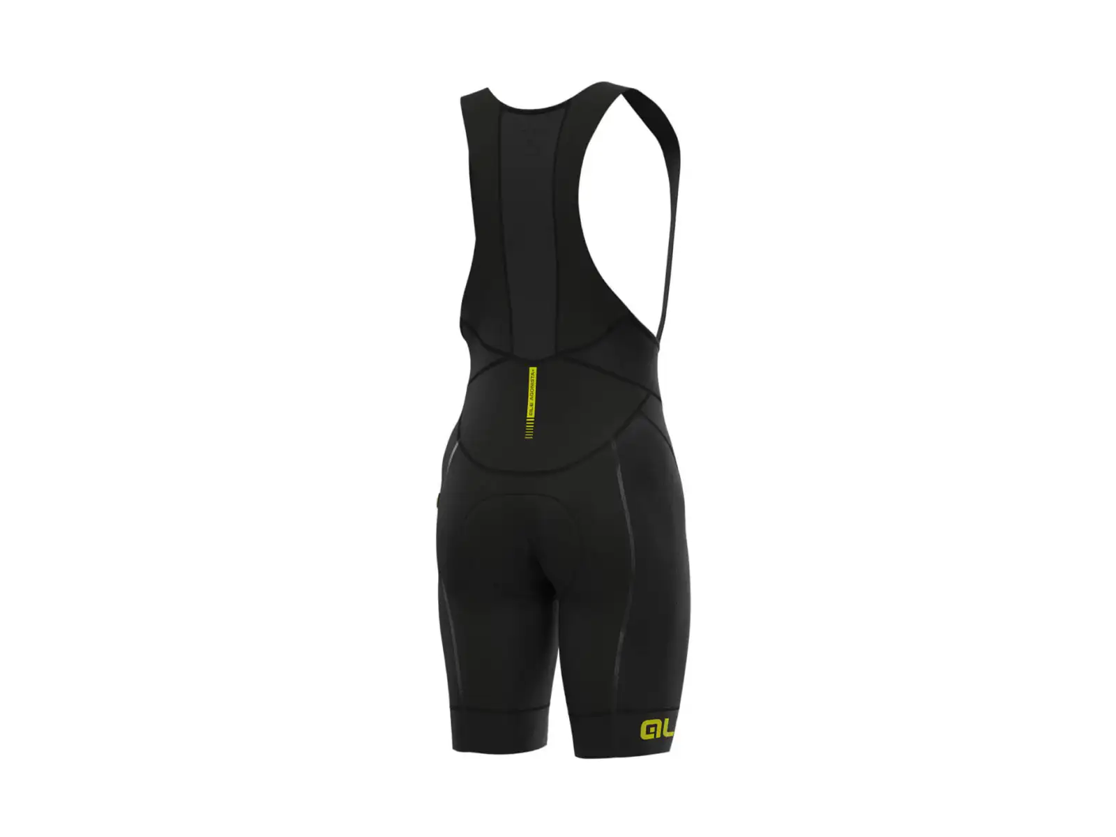 Alé R-EV1 Agonista Plus men's shorts with pad and suspenders black/fluo yellow