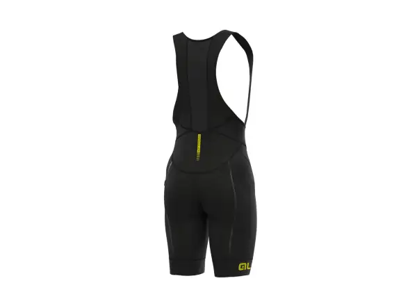 Alé R-EV1 Agonista Plus men's shorts with pad and suspenders black/fluo yellow
