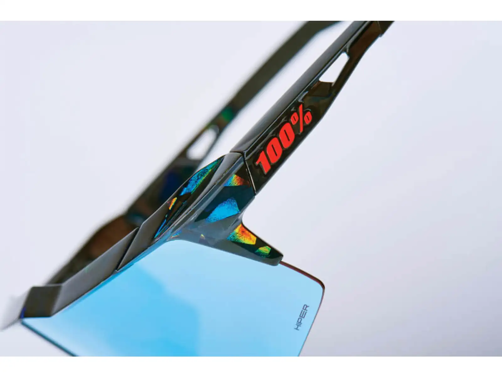 100% SPEEDCRAFT Cycling Glasses Black Holographic/Hiper blue Multilayer Mirror Lens
