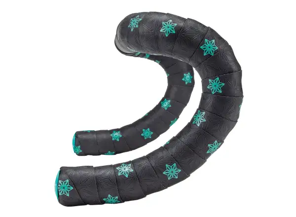 Supacaz Super Sticky Kush Galaxy bar tape celeste rint/celeste Plugs