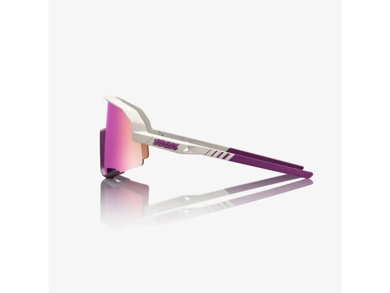 100% Slendale sunglasses Matte Chalk/Purple Multilayer Mirror Lens