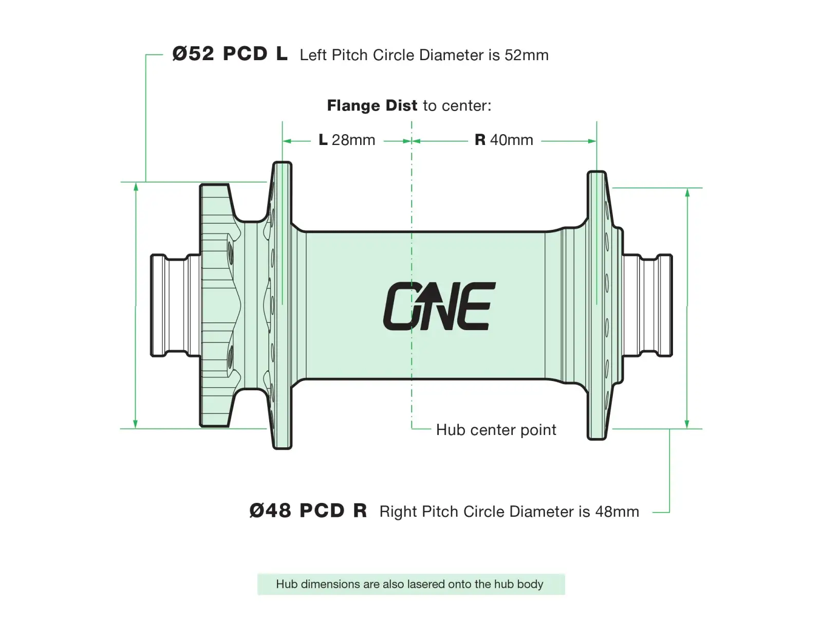 OneUp front hub 110x15 32 holes purple