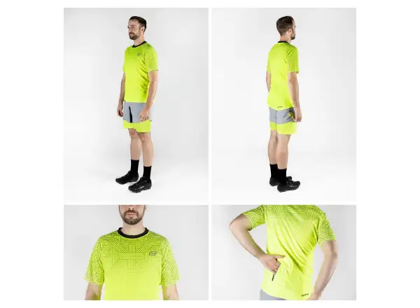 Force City men's jersey short sleeve fluo/black