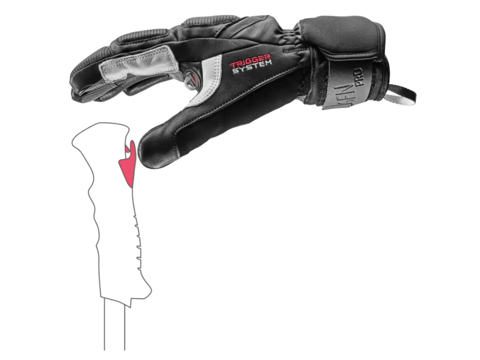 Leki Griffin Pro 3D downhill gloves Black/White