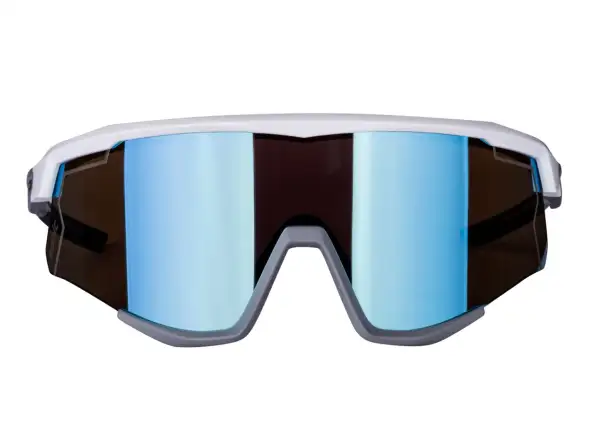 Force Sonic cycling glasses white/gray, blue mirror lenses