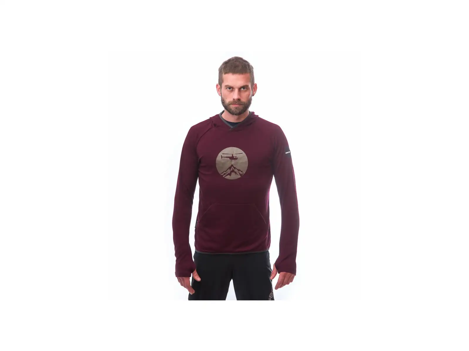 Sensor Merino Upper Heli men's sweatshirt Port Red