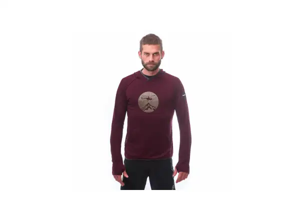 Sensor Merino Upper Heli men's sweatshirt Port Red