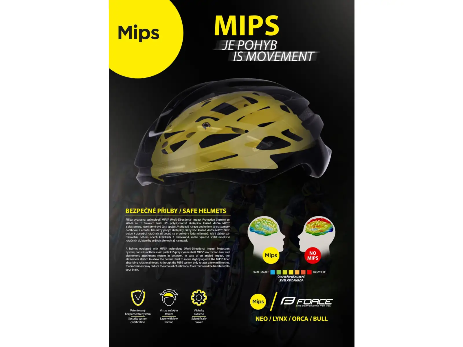 Force Bull Hue Mips cycling helmet white/black