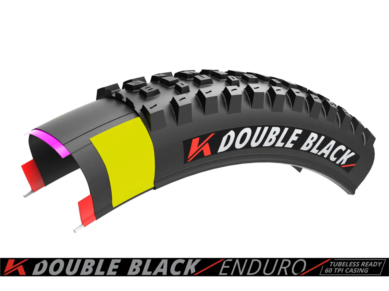 Kenda K-Series Double Black Trail 60TPI K-1265 TR 27,5x2,40" MTB tire kevlar