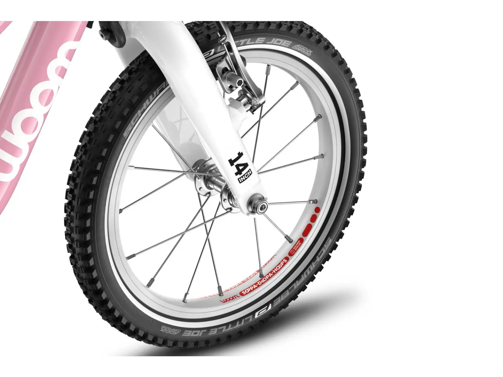 Woom GO 1 Plus children's balance bike 14" color Powder Pink
