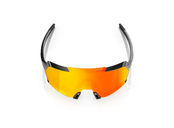100% Korbin Gloss Metallic Black HiPER Red Multilayer Mirror Sunglasses