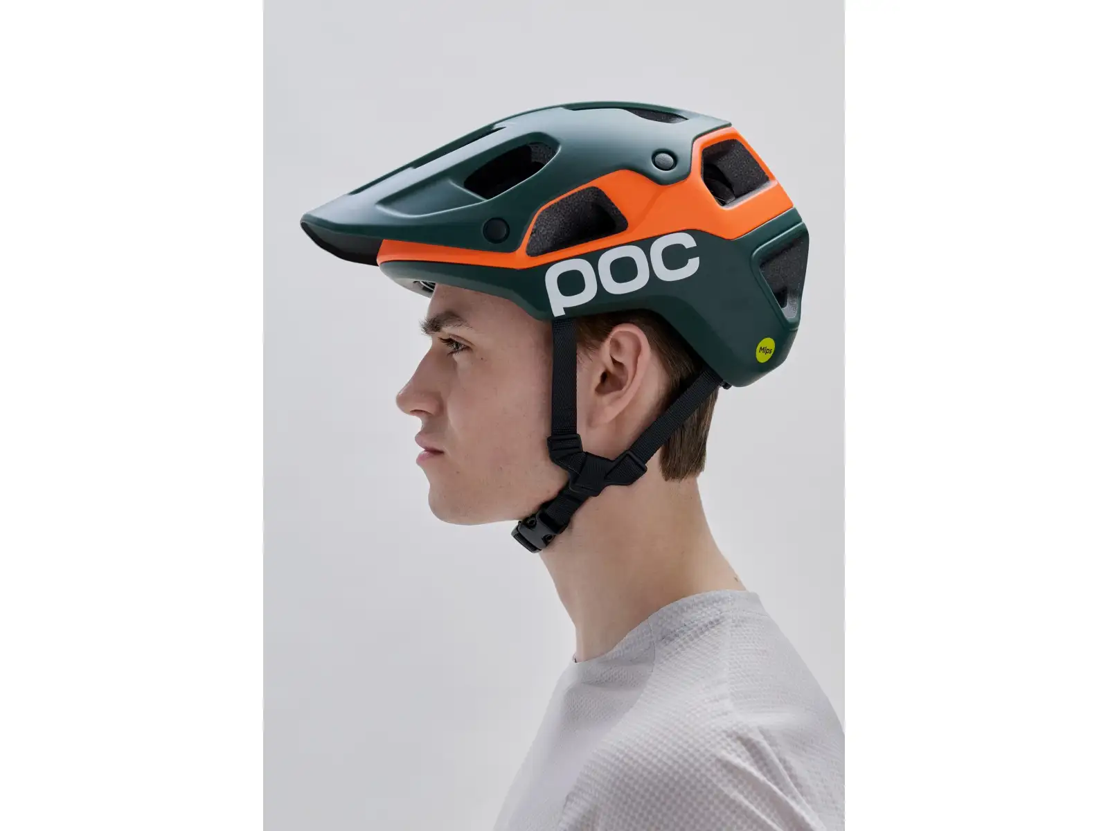 POC Cularis Pure MTB helmet Pargasite Green Matt/Fluorescent Orange Matt
