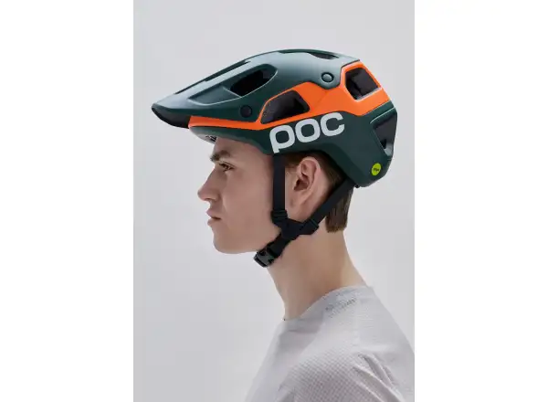 POC Cularis Pure MTB helmet Pargasite Green Matt/Fluorescent Orange Matt