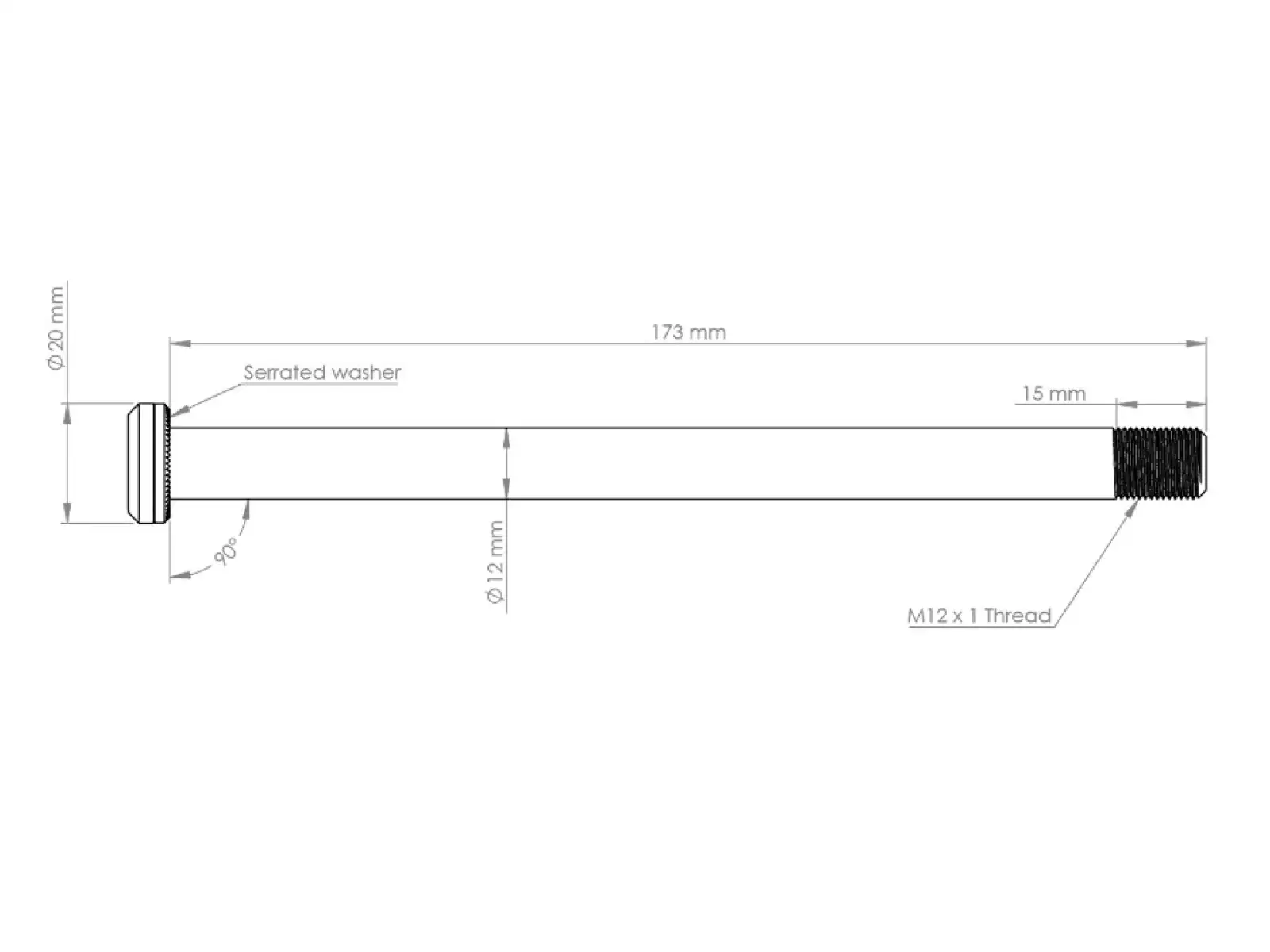 Burgtec Santa Cruz rear thru axle 12x173.7 mm black