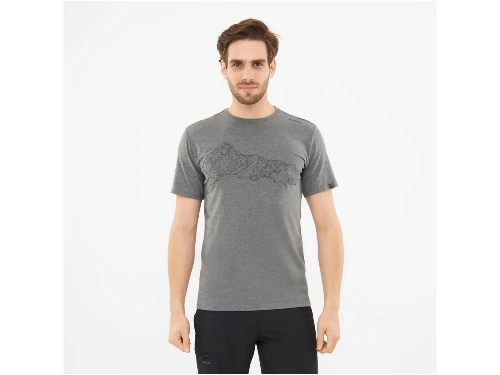 Viking Lako men's T-shirt short sleeve dark grey