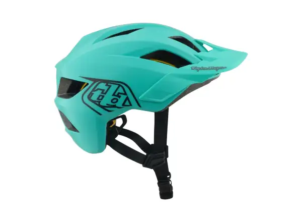 Troy Lee Designs Youth Flowline MIPS kids helmet Point Charcoal/Real Teal