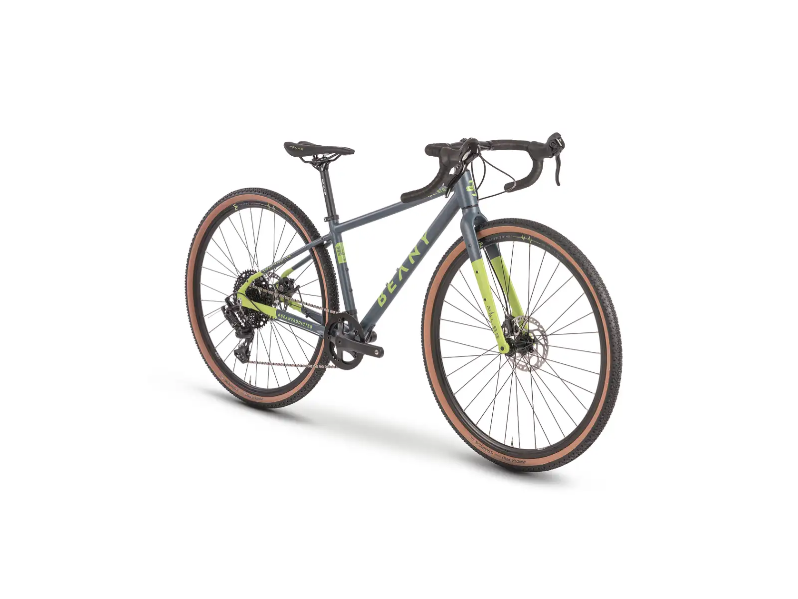 Beany Pulse 700 children's gravel bike neon yellow
