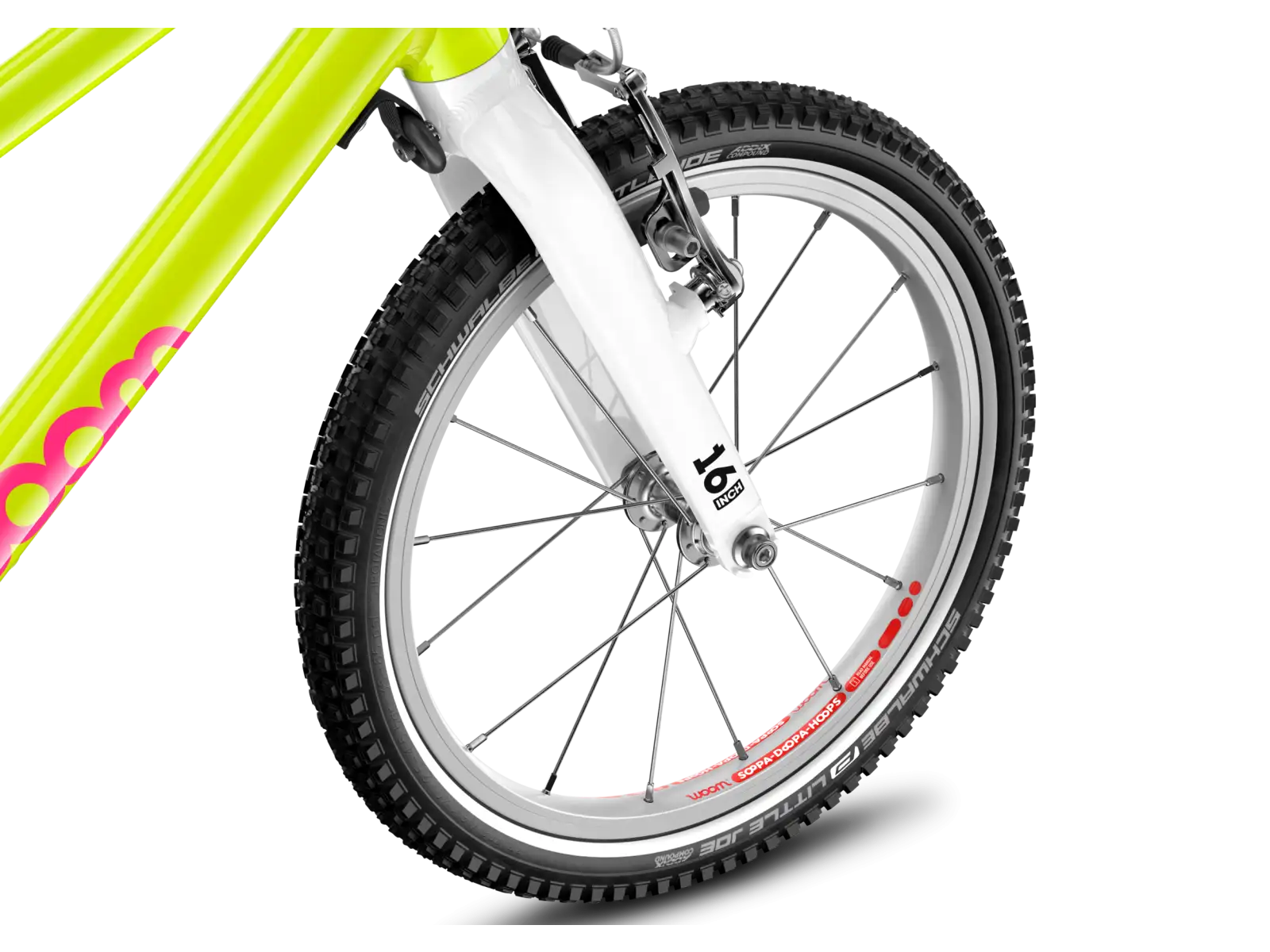 Woom GO 3 Automagic kids bike neon lime