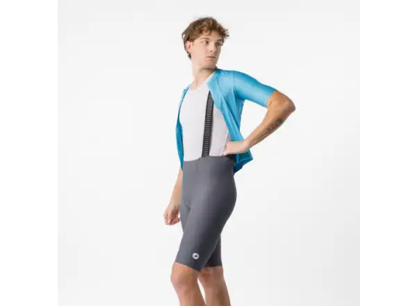 Castelli Espresso 2 men's shorts with pad and bib Smoky Gray