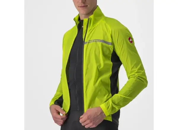 Castelli Squadra Stretch men's jacket Electric Lime/Dark Grey
