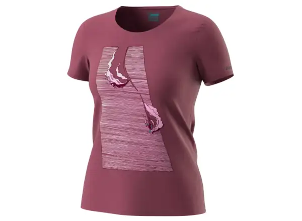 Dynafit X Simon Charriere women's T-shirt Dark Rose/Blue Turn