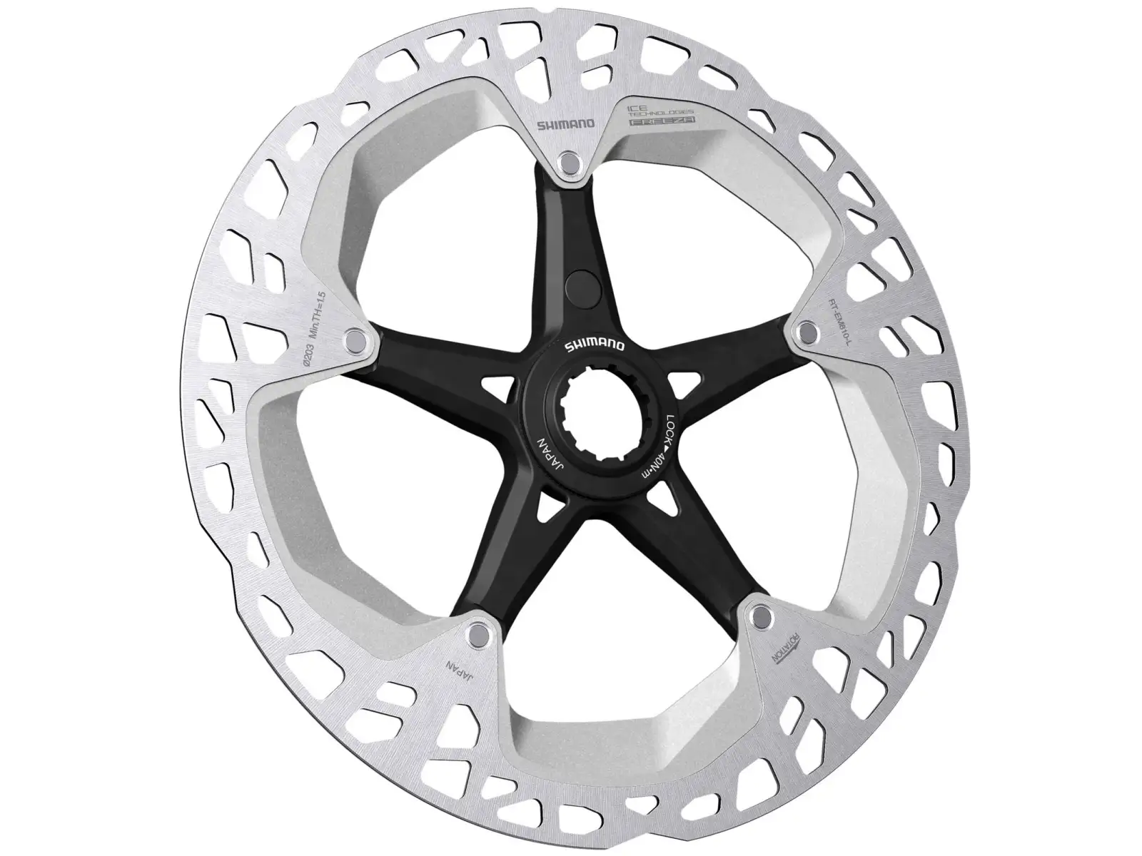Shimano RT-EM810 brake rotor for E-Bike 160 mm, center lock, inner lock ring