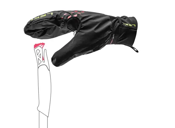 Leki Ultra Trail Storm Shark running gloves Black/Red/Neon Yellow