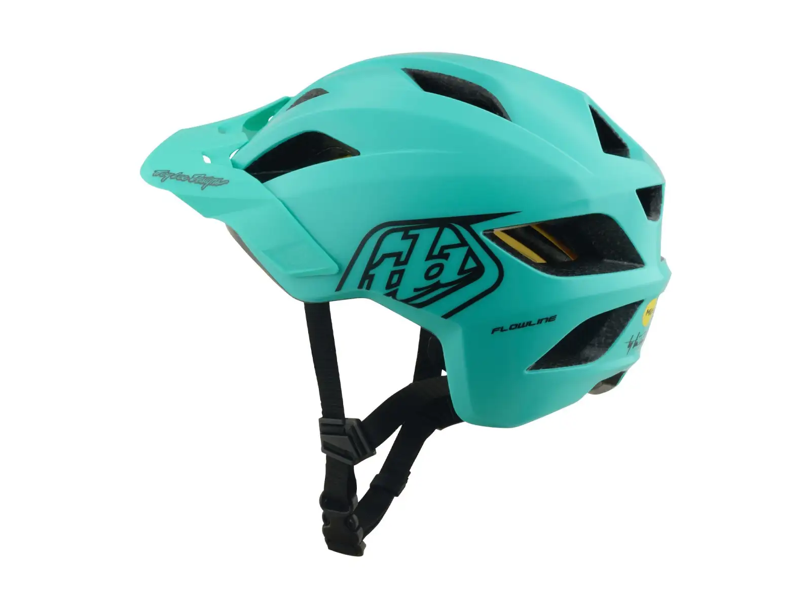 Troy Lee Designs Youth Flowline MIPS kids helmet Point Charcoal/Real Teal