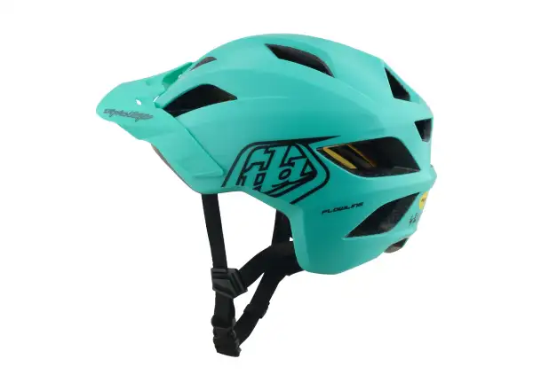 Troy Lee Designs Youth Flowline MIPS kids helmet Point Charcoal/Real Teal