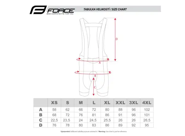 Force Vision men's bib shorts with pad black/white