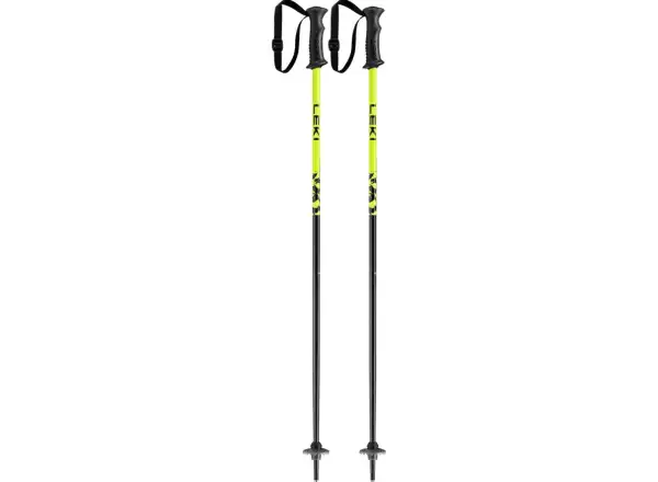 Leki Rider children's alpine poles black-neonyellow-white