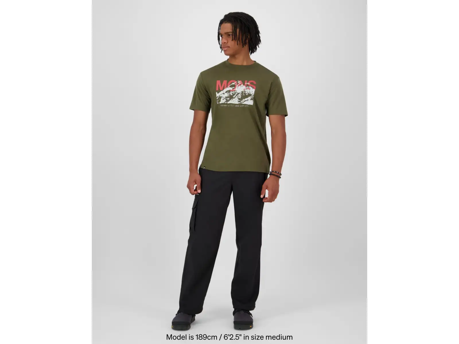 Mons Royale Icon Merino men's short sleeve shirt Dark Olive