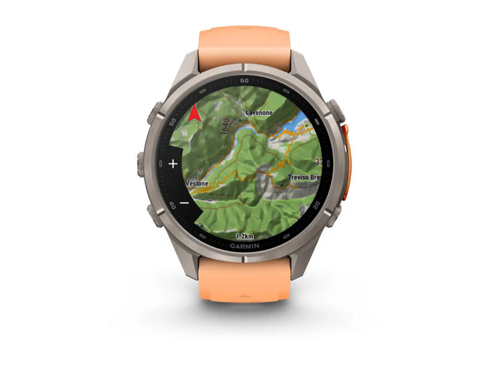 Garmin fenix 9 Pro – inReach 43 mm smartwatch Titanium Shell pink/autumn orange silicone band