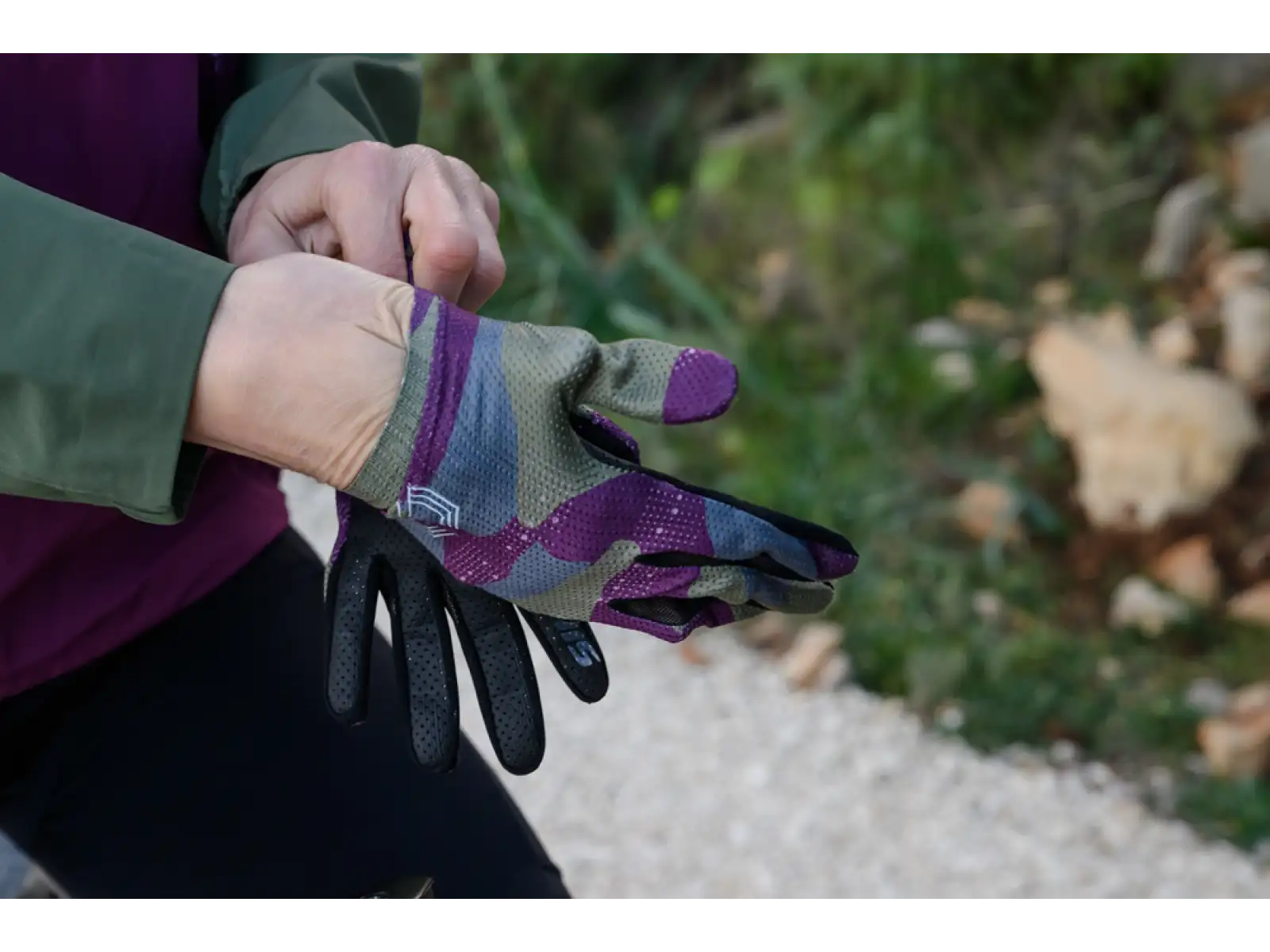 Silvini Saltaro men's gloves Plum/Olive