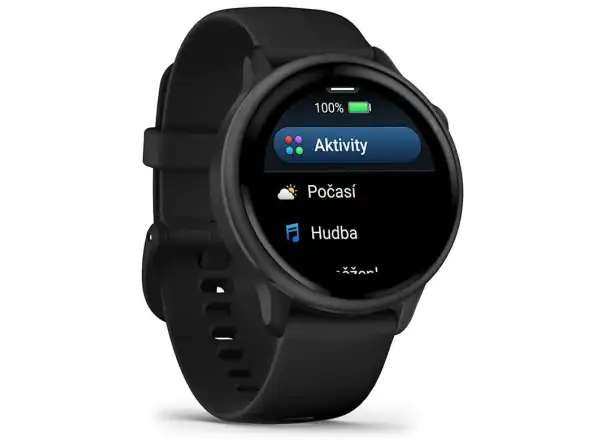 Garmin vívoactive 6 smart watch Slate silicone strap Black