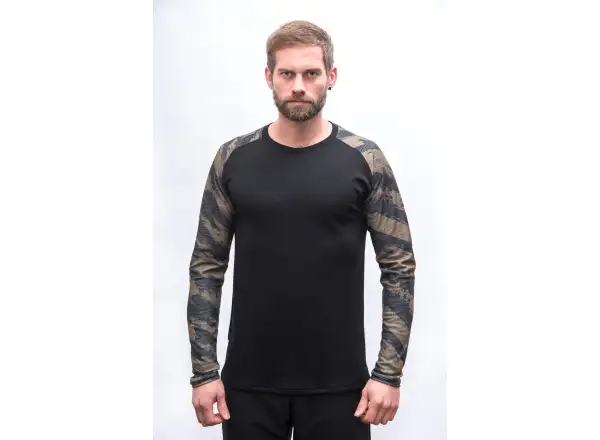 Sensor Merino Blend Impress men's long sleeve shirt black/brush