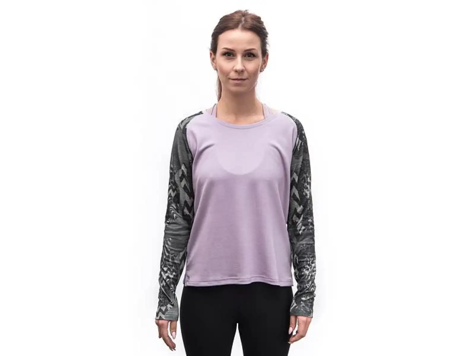 Sensor Merino Blend Impress women's long sleeve shirt Mystic Violet/Zebra