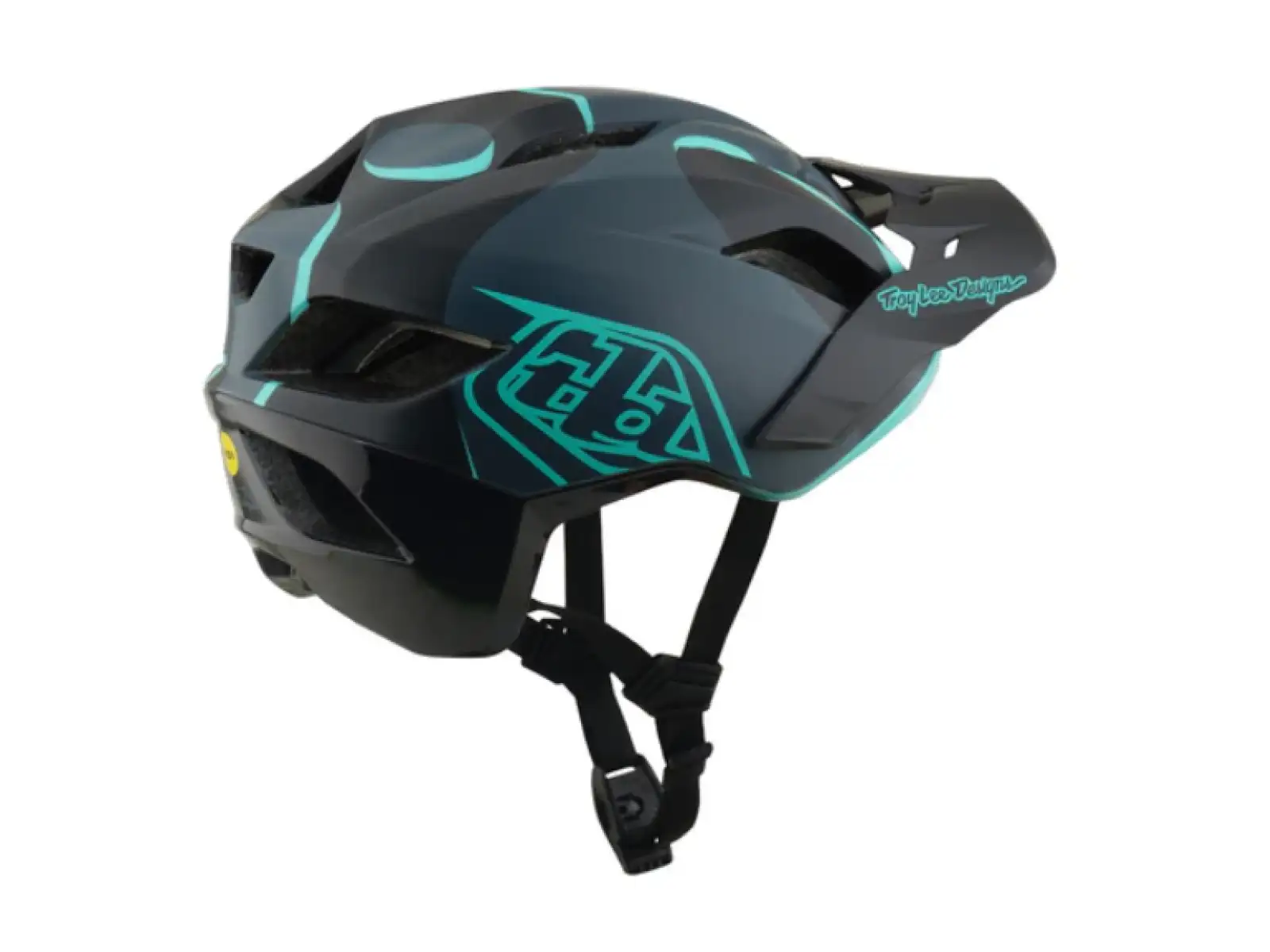 Troy Lee Designs Flowline SE MIPS helmet Badge Carbon/Real Teal