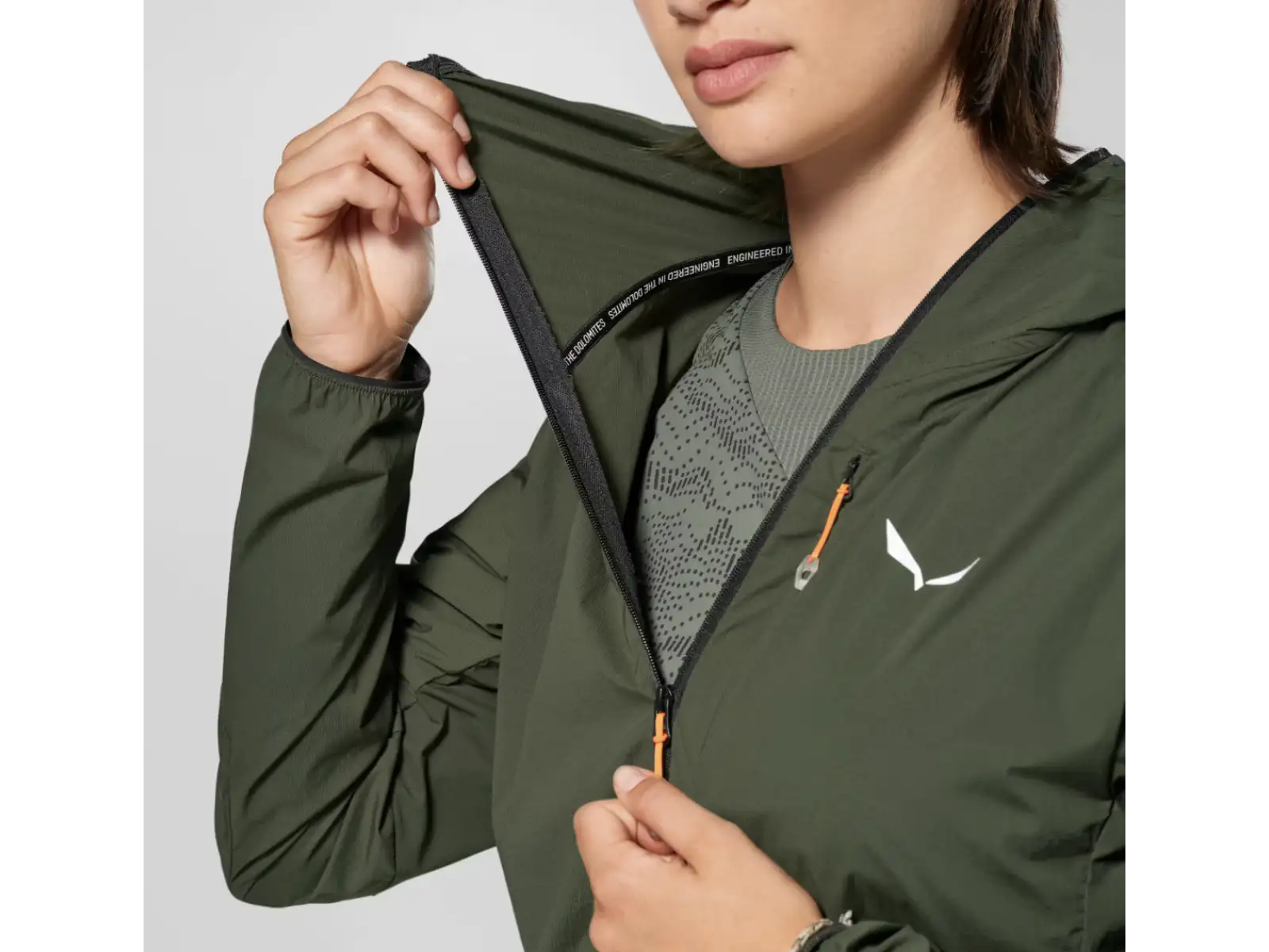 Salewa Pedroc Wind Light women's jacket Dark Olive