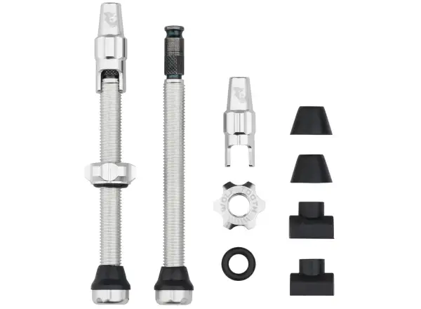 Wolf Tooth tubeless valves Click Valve kit 60mm raw silver