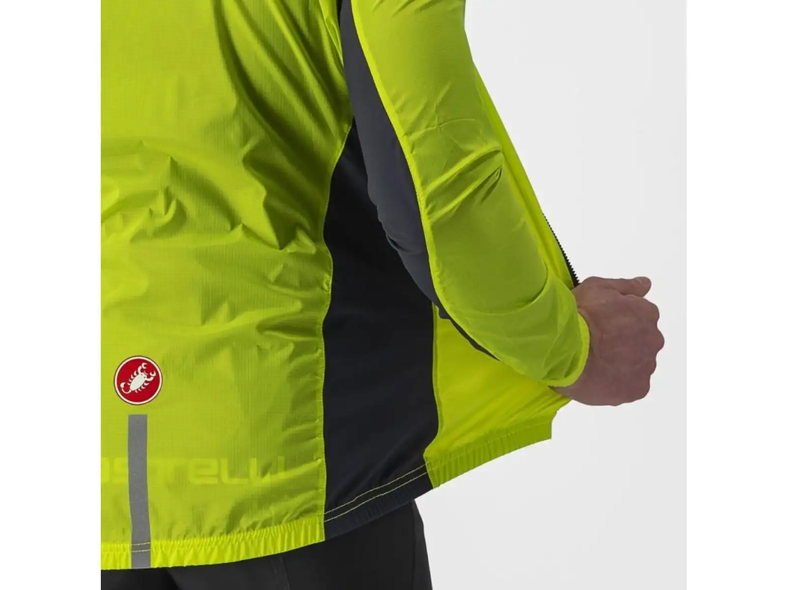 Castelli Squadra Stretch men's jacket Electric Lime/Dark Grey